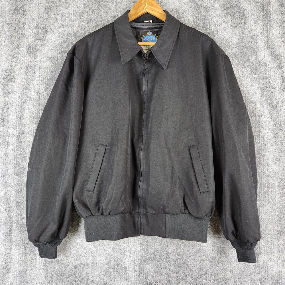 Vintage Neptune Garment Co Jacket Black Bomber Thinsulate Enlisted Mens Size 50